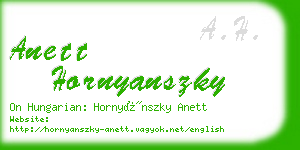 anett hornyanszky business card